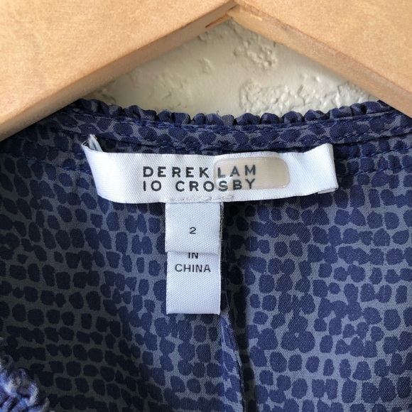 Upcycled custom overdye Derek Lam 10 Crosby silk cutout blouse 2 - Picture 4 of 6